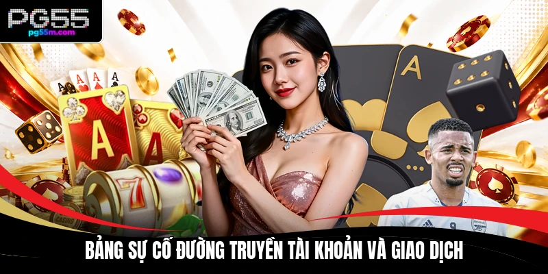 Bảng sự cố đường truyền tài khoản và giao dịch