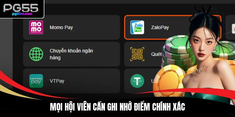 Mọi hội viên cần ghi nhớ điểm chính xác